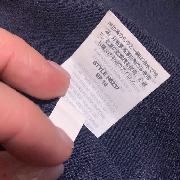 J Crew Drapey Spaghetti-strap Dress with Side-slit Navy - Picture 8 of 8